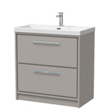 Contemporary Floor Standing 2 Drawer Vanity Unit - Choice of Colour, Basin Type and Size