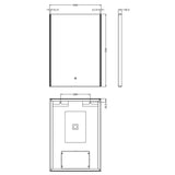Minimalist Rectangular LED Illuminated Touch Sensor Mirror with Demister, 700mm x 500mm