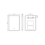 Contemporary Inset Framed LED Touch Sensor Mirror with De-mister Pad - 700 x 500mm - Choice of Colour