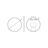 Contemporary Round Inset Framed LED Touch Sensor Mirror