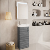 Compact Cloakroom Vanity Basin Unit, 400mm - Choice of Mount Type, Colour and Handle Finish