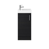 Compact Cloakroom Vanity Basin Unit, 400mm - Choice of Mount Type, Colour and Handle Finish