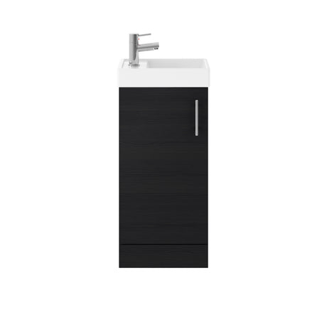 Compact Cloakroom Vanity Basin Unit, 400mm - Choice of Mount Type, Colour and Handle Finish
