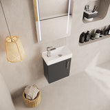 Compact Cloakroom Vanity Basin Unit, 400mm - Choice of Mount Type, Colour and Handle Finish