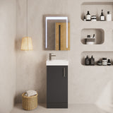 Compact Cloakroom Vanity Basin Unit, 400mm - Choice of Mount Type, Colour and Handle Finish