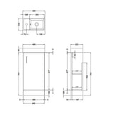 Compact Cloakroom Vanity Basin Unit, 400mm - Choice of Mount Type, Colour and Handle Finish