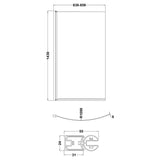 Curved 6mm Toughened Safety Glass Reversible B-Bath Screen