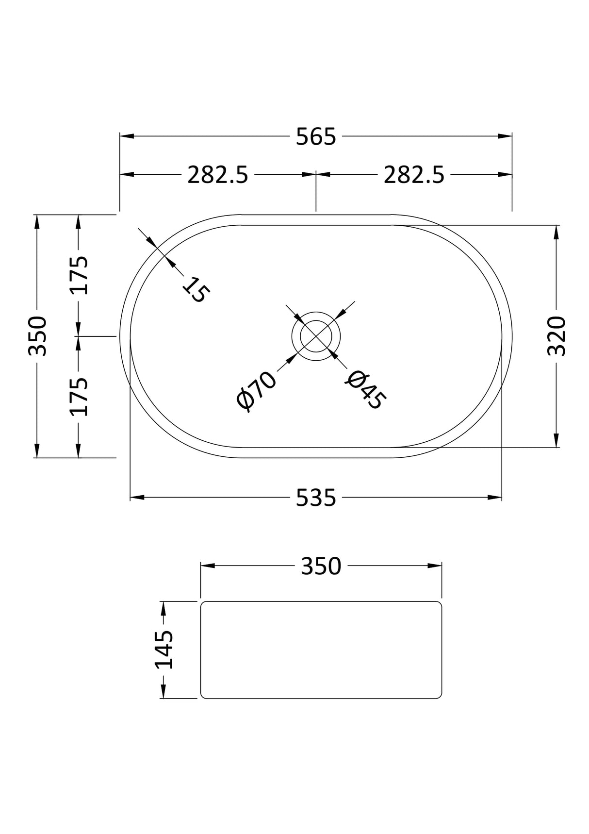 Oval Countertop Basin – Gloss White Ceramic Vessel Without Overflow