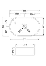 Oval Countertop Basin – Gloss White Ceramic Vessel Without Overflow