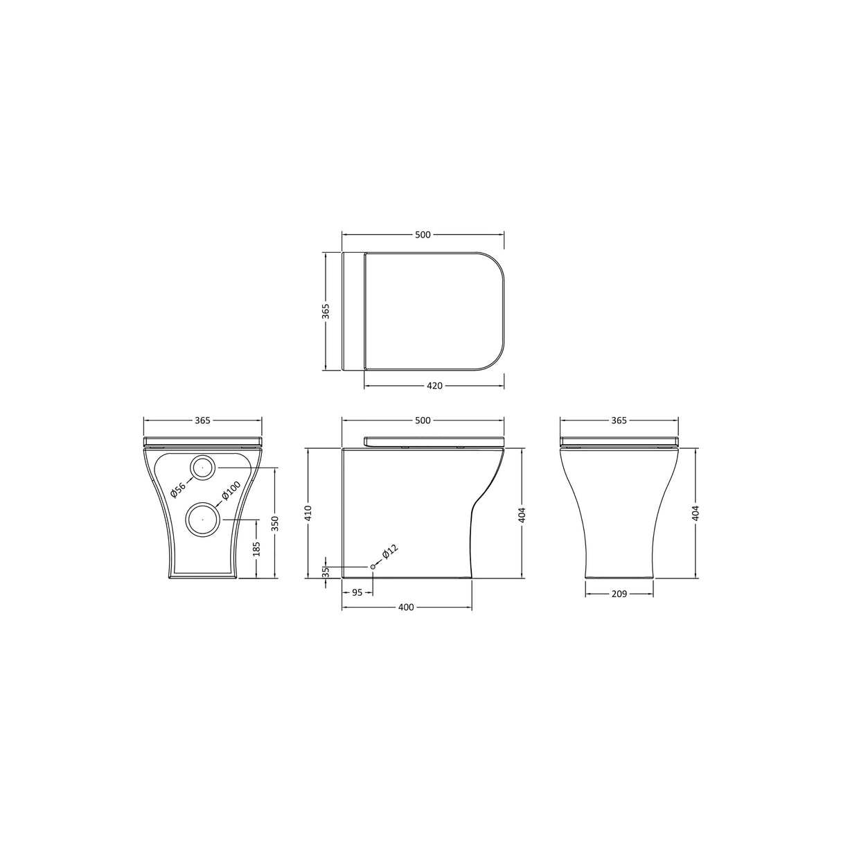 Retro Cloakroom Suite - Wall Hung Basin Unit, Toilet & Tap