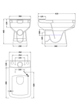 Optic Square Compact Bathroom Suite – Modern Toilet, Cistern, Soft-Close Seat & Basin with Pedestal Options (600mm or 520mm Full/Semi Pedestal)