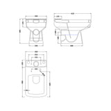Optic Square Compact Bathroom Suite – Modern Toilet, Cistern, Soft-Close Seat & Basin with Pedestal Options (600mm or 520mm Full/Semi Pedestal)