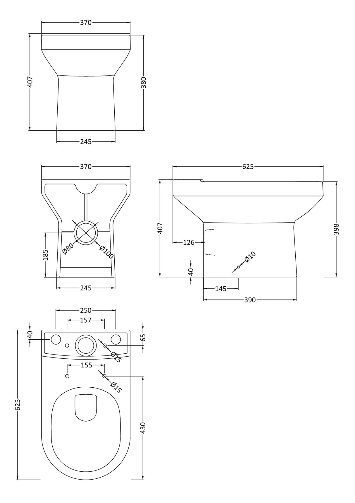 Vision Ceramic Bathroom Suite – Semi Flush to Wall Toilet, Cistern, Soft-Close Seat & 500mm Basin with Full or Semi Pedestal
