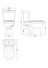 Adley Round Ceramic Bathroom Bundle – Toilet Pan with Cistern, Soft-Close Seat & 550mm Basin with Full Pedestal (1TH or 2TH)