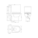 Vito Ceramic Bathroom Bundle – Toilet Pan with Cistern, Soft-Close Seat & 550mm Basin with Full or Semi Pedestal (1TH or 2TH)