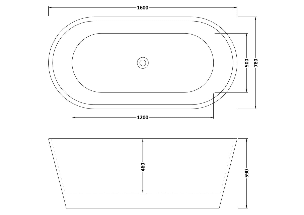 Contemporary Rounded Rectangular Freestanding Bath and Waste from Balterley - Multiple Sizes Available