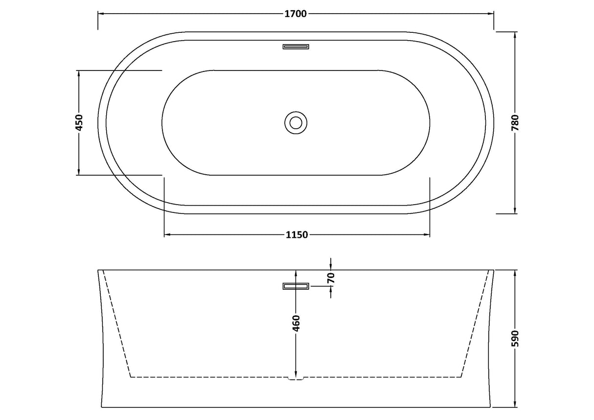 Contemporary White Curved Freestanding Bath from Balterley - Multiple Sizes Available