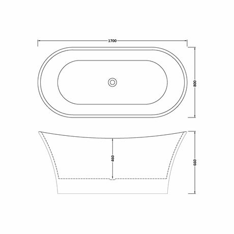 Contemporary Slipper Freestanding Bath  - 1700mm x 750mm