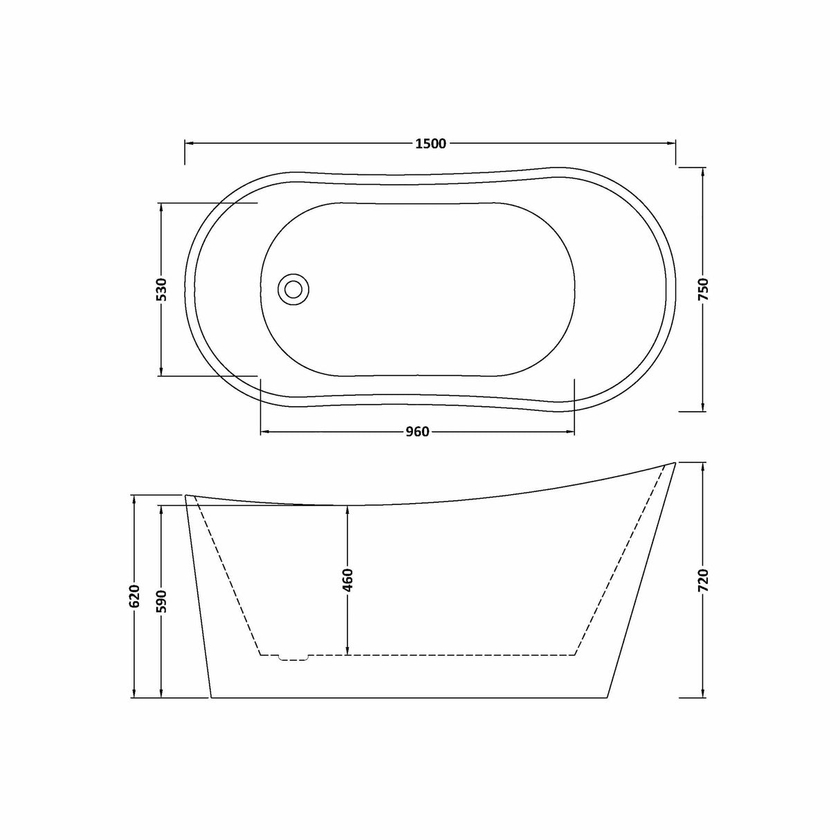 Contemporary Slipper Freestanding Bath from Balterley - Elegant Bath in Multiple Sizes