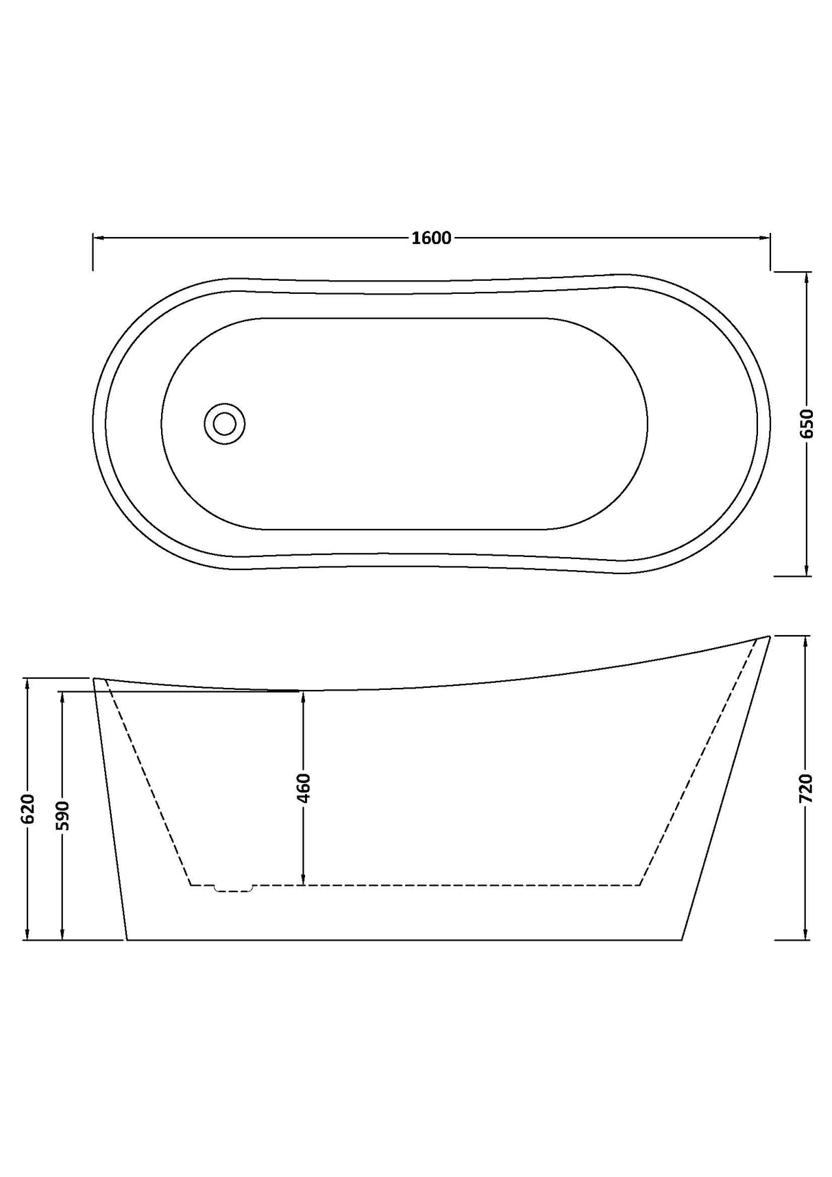 Contemporary Slipper Freestanding Bath from Balterley - Elegant Bath in Multiple Sizes