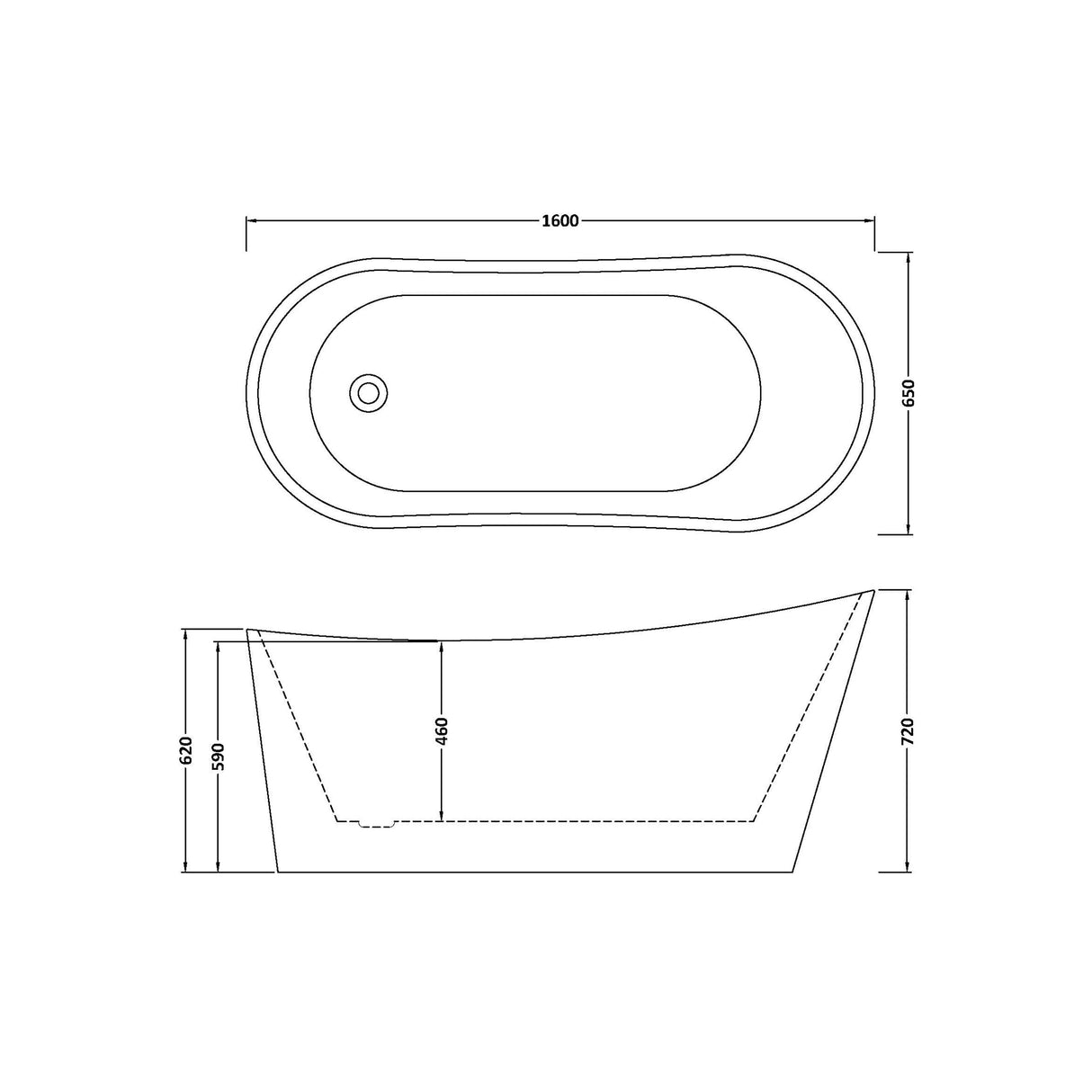 Contemporary Slipper Freestanding Bath from Balterley - Elegant Bath in Multiple Sizes