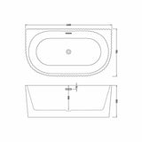 Contemporary Back To Wall Freestanding Bath with Ribbing from Balterley - Multiple Sizes Available