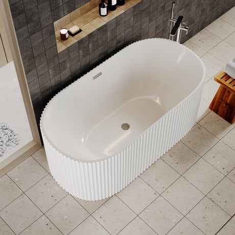 Contemporary Curved Freestanding Bath from Balterley - Modern Ribbed Design in Multiple Sizes