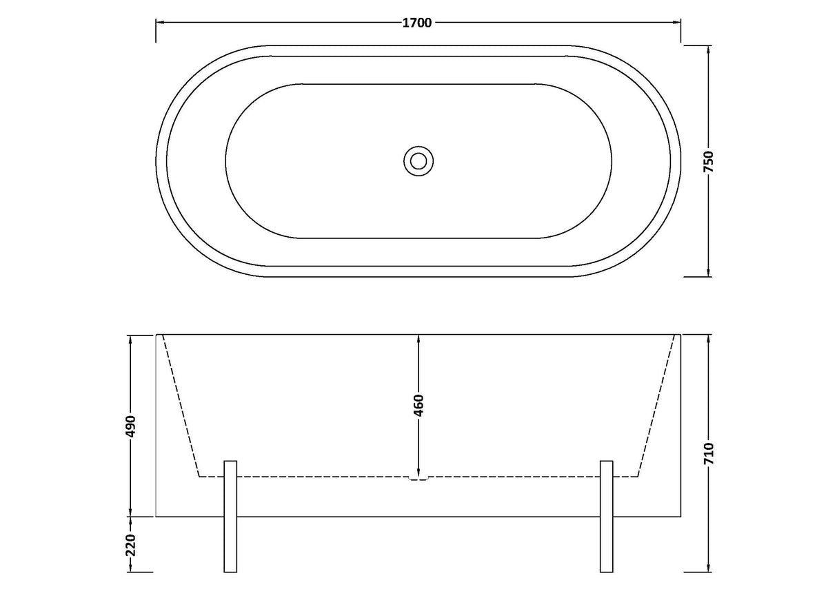 Contemporary Oval Freestanding Bath & Stand from Balterley - Multiple Sizes