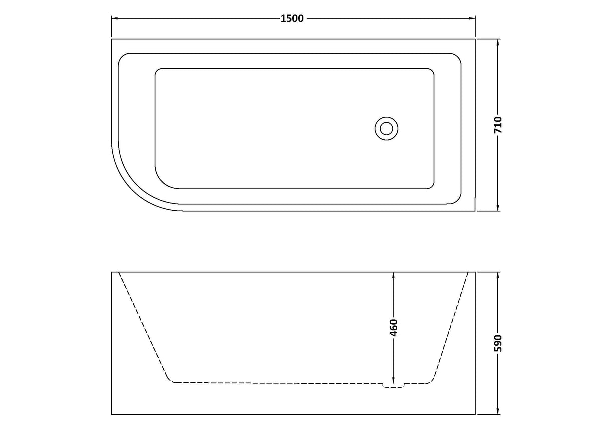 Contemporary Corner Freestanding Bath from Balterley, Left or Right Hand - Multiple Sizes Available