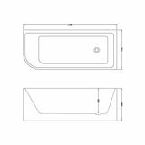 Contemporary Corner Freestanding Bath from Balterley, Left or Right Hand - Multiple Sizes Available