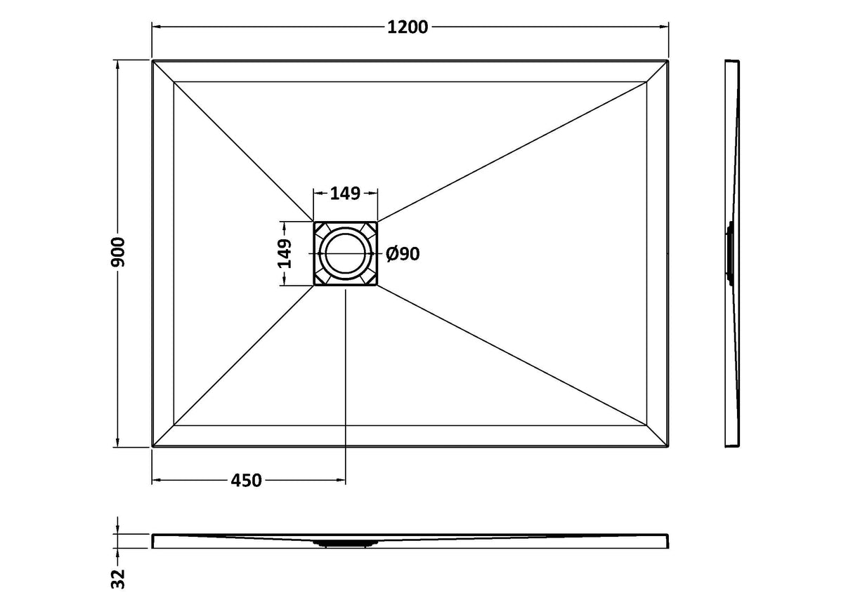 Premium Slimline Rectangular Shower Tray - Multiple Sizes and Finishes