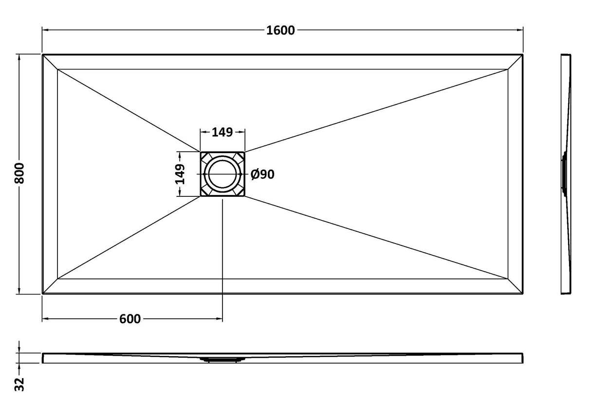 Premium Slimline Rectangular Shower Tray - Multiple Sizes and Finishes