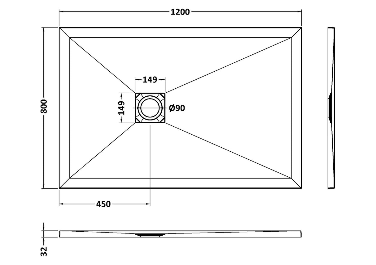 Premium Slimline Rectangular Shower Tray - Multiple Sizes and Finishes
