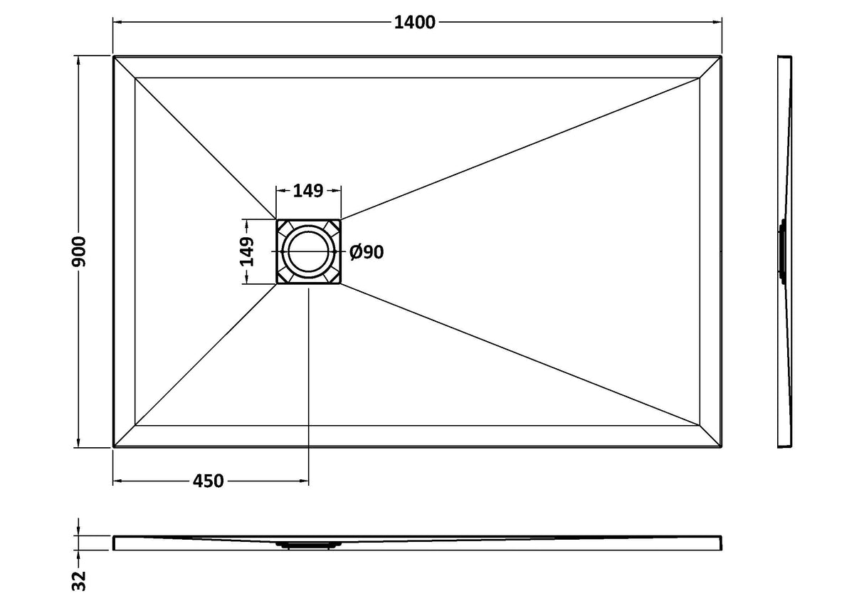 Premium Slimline Rectangular Shower Tray - Multiple Sizes and Finishes