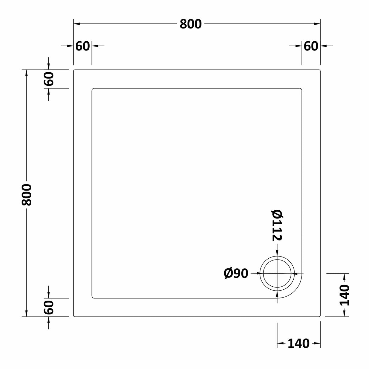 8mm Toughened Safety Glass Hinged Shower Door, Side Panel and Shower Tray - Choice of Size and Finish