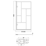 Modern Square Abstract Bath Shower Screen – Black, 830 x 1520 x 38 mm