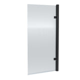 Contemporary 8mm Toughened Safety Glass Square Hinged Fluted Bath Screen - 1520 x 830 x 24mm - Choice of Colour