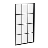 Black Framed Reversible Hinged Shower Bath Screen – 6 mm Toughened Safety Glass,  H: 1430 × W: 790 × D: 38 mm