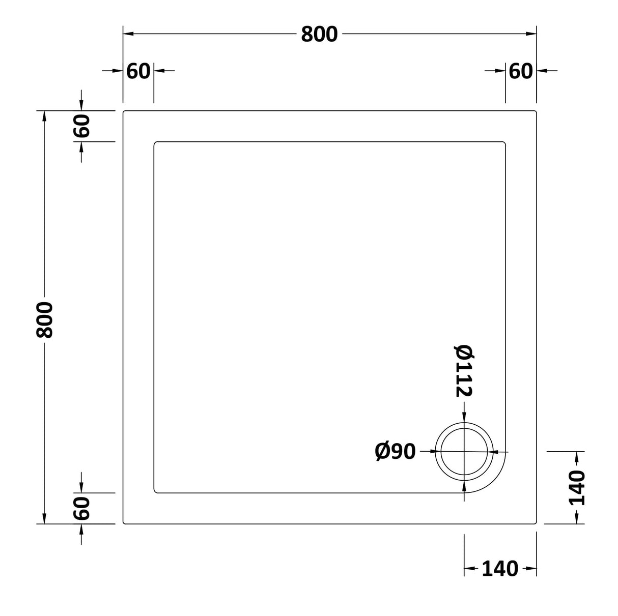 Pivot Shower Door, Side Panel and Shower Tray - Choice of Size and Finish