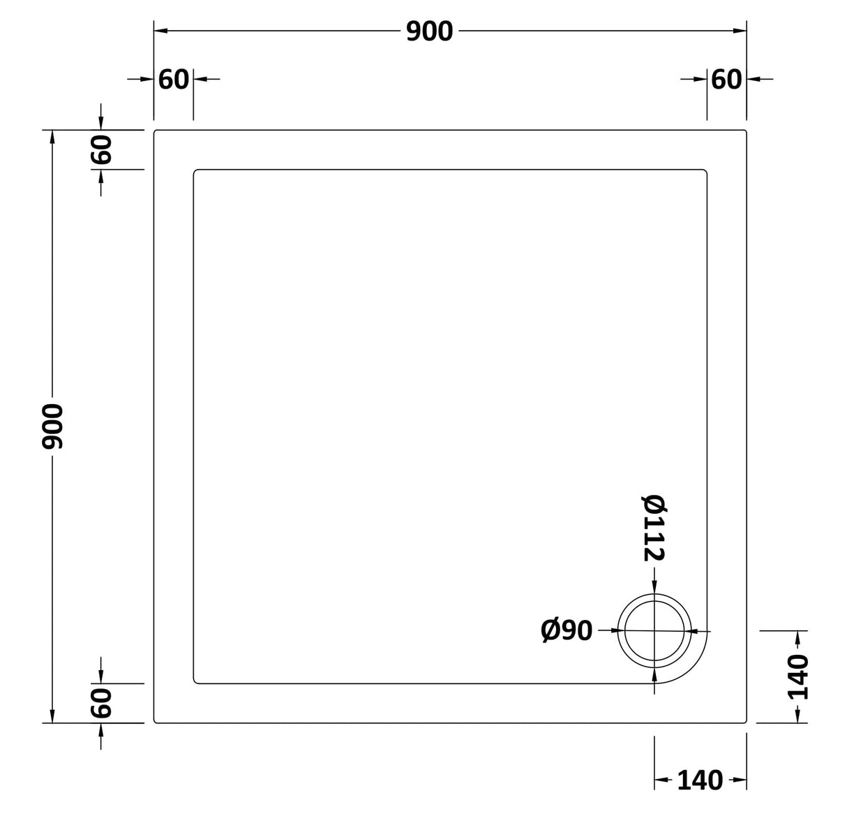 Pivot Shower Door, Side Panel and Shower Tray - Choice of Size and Finish