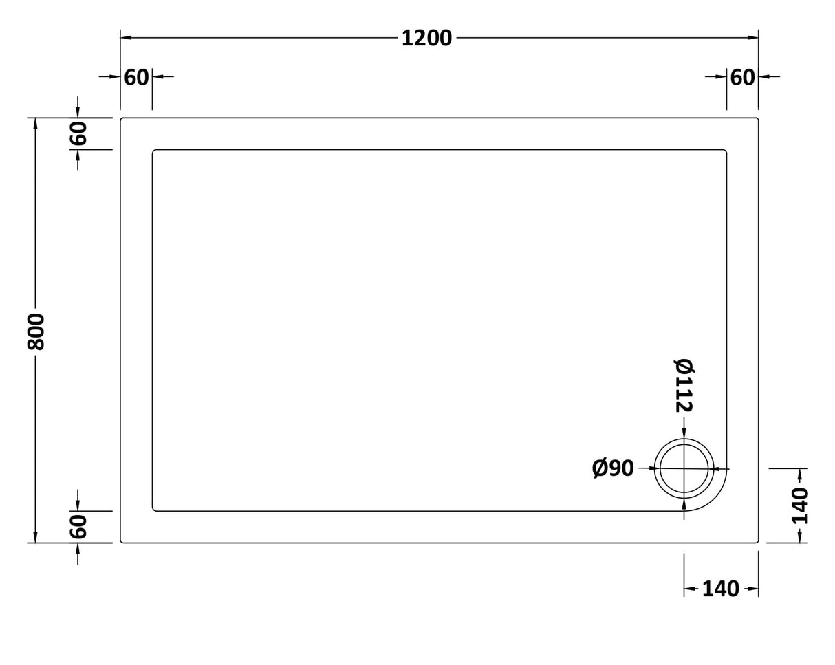 8mm Glass Walk In Wetroom Screen and Hinged Return Screen with Black Framed Design - Choice of Size