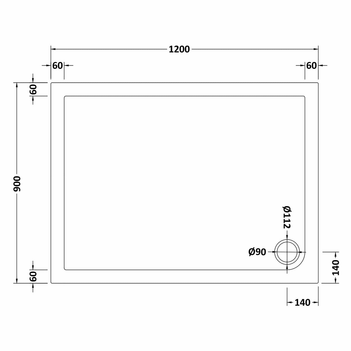8mm Glass Walk In Wetroom Screens with Matt Black Framed Design and Shower Tray - Choice of Size