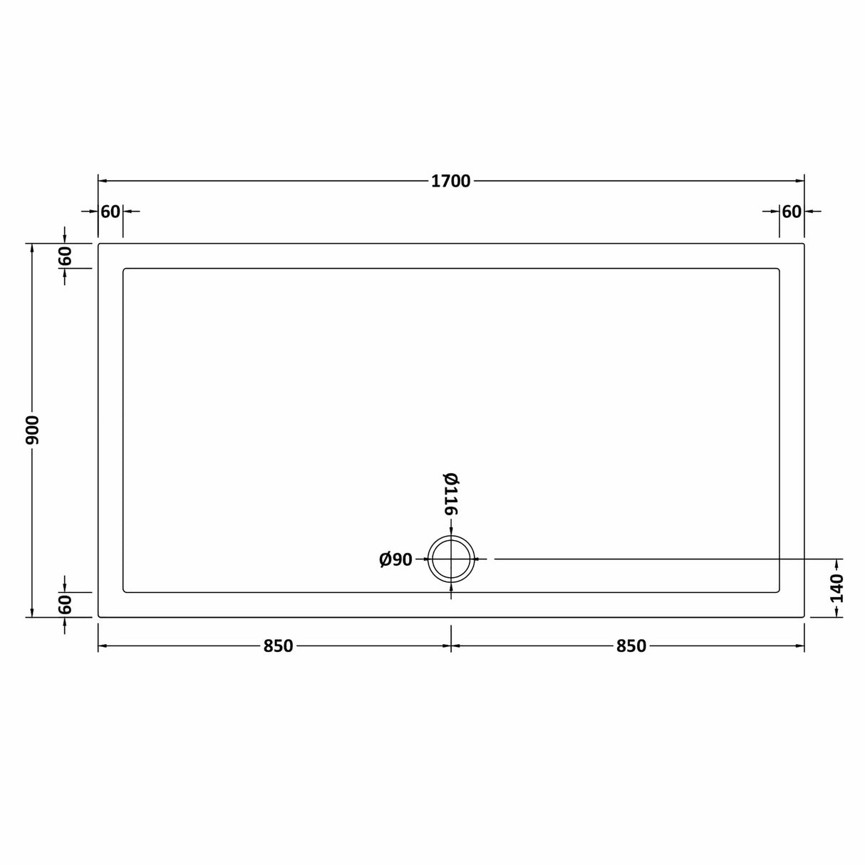 8mm Glass Walk In Wetroom Screens with Matt Black Framed Design and Shower Tray - Choice of Size