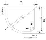 Modern Offset Quadrant Shower Tray  - Left or Right Hand - Choice of Size and Finish