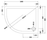Modern Offset Quadrant Shower Tray  - Left or Right Hand - Choice of Size and Finish