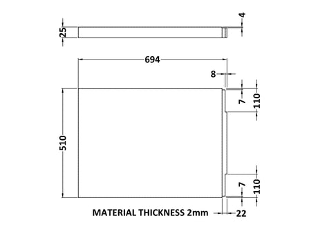 700mm Acrylic Bath Panel