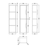 Wall Hung Tall Bathroom Storage Unit 1399 x 356 x 253mm - Choice of Colour