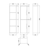 Wall Hung Tall Bathroom Storage Unit 1399 x 356 x 253mm - Choice of Colour