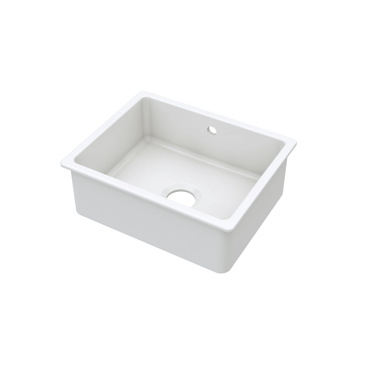 Single Bowl Fireclay Ceramic Square Undermount Kitchen Sink with Overflow - Multiple Finishes