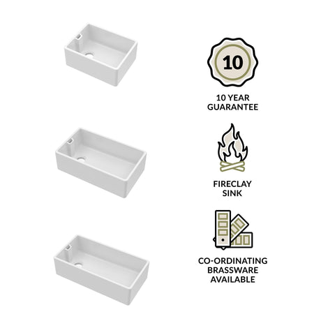 Single Bowl Belfast Kitchen Sink - Multiple Sizes Available